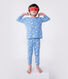 Children's short fancy dress pyjamas in glow-in-the-dark cotton with a cape