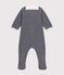 Babies' Pinstriped Velour Pyjamas SMOKING blue/MARSHMALLOW white