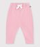 Babies' jogging bottoms in plain cotton pink