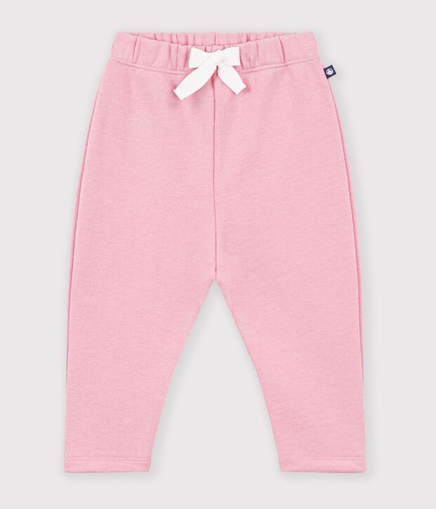 Babies' jogging bottoms in plain cotton pink