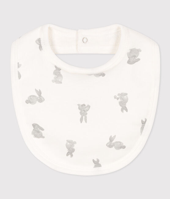Cotton bib MARSHMALLOW white/SOURICEAU grey