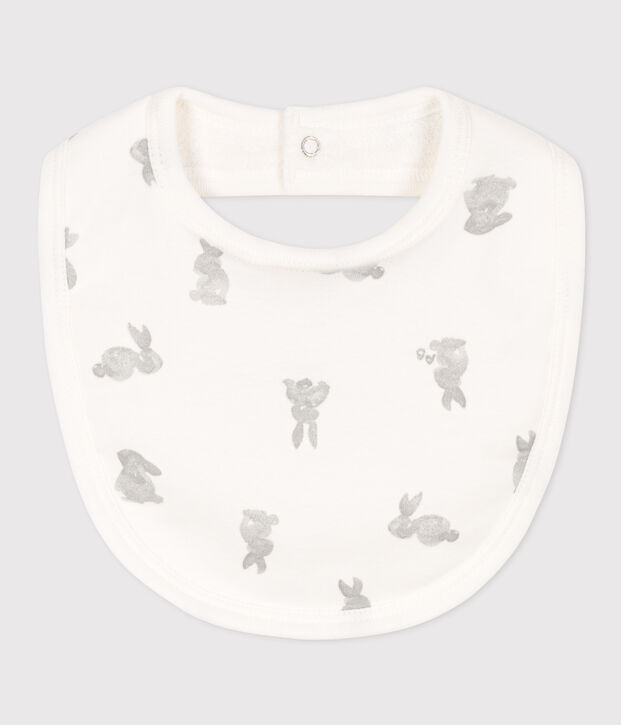 Cotton bib white/grey