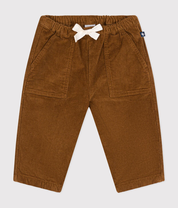 Babies' velour trousers brown