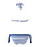 Women's striped two-piece swimsuit MARSHMALLOW white/PERSE blue