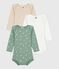Pack of babies' long-sleeved sheep-print cotton bodies variante 1