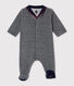 Baby boy's velour sleepsuit in milleraies stripes