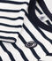Babies' Thick Jersey Breton Top MARSHMALLOW white/SMOKING blue