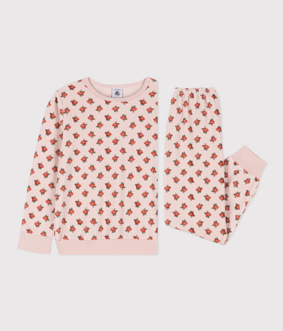 Girls' Floral Velour Pyjamas SALINE pink/MULTICO white