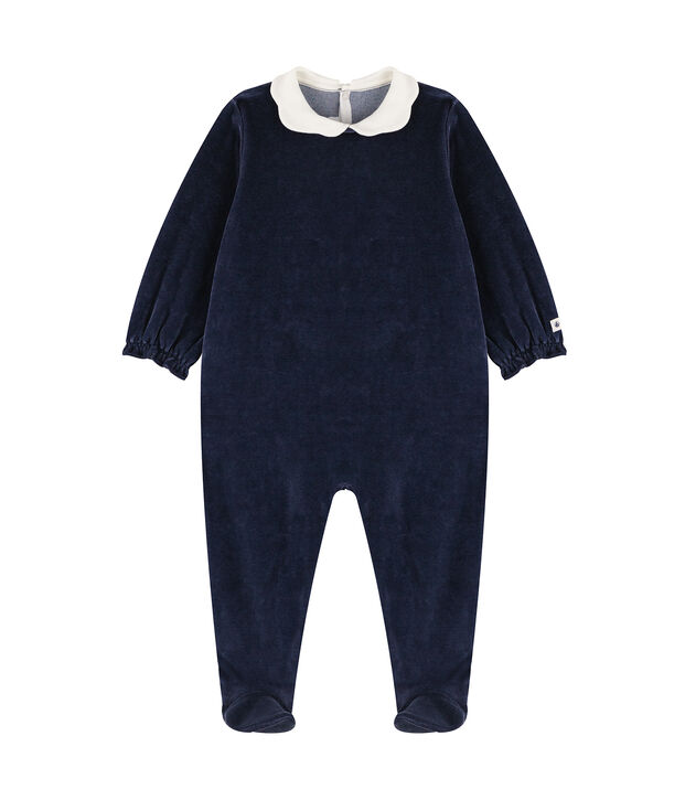 Babies' Velour Neck Sleepsuit SMOKING