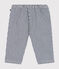 Babies' cotton canvas trousers MEDIEVAL blue/MARSHMALLOW white