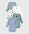 Pack of long-sleeved printed cotton bodies for babies variante 1