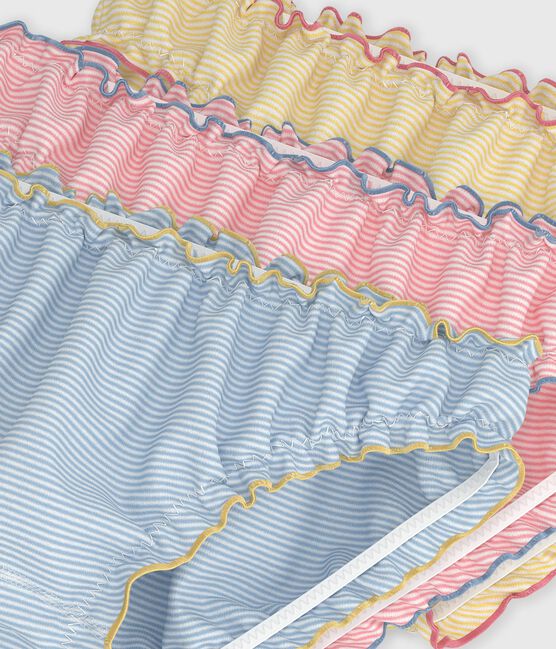 Pack of children's ruched stripy cotton pants variante 1