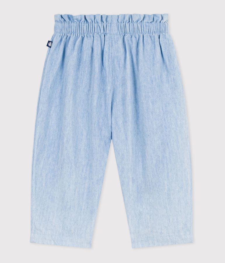 Babies' chambray trousers blue