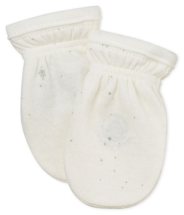 Unisex baby scratch mitts white/multicolor
