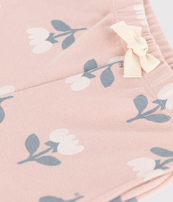 Babies' Printed Fleece Trousers SALINE pink/MULTICO white
