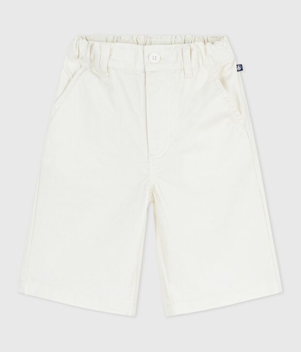 Children's Bermuda shorts in plain cotton white