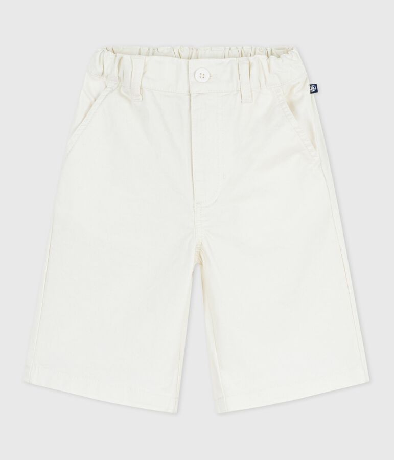 Children's Bermuda shorts in plain cotton white