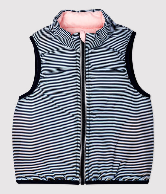 Babies' Reversible Sleeveless Polyester Down Jacket MINOIS pink