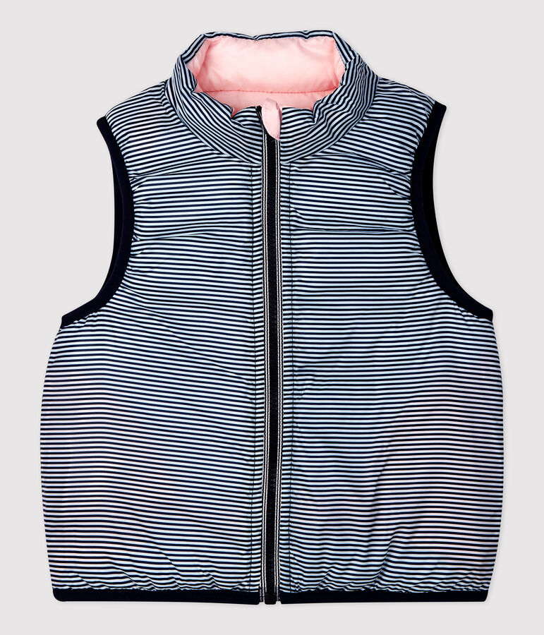 Babies' Reversible Sleeveless Polyester Down Jacket pink