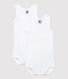 Babies' White Sleeveless Bodysuit - 2-Pack