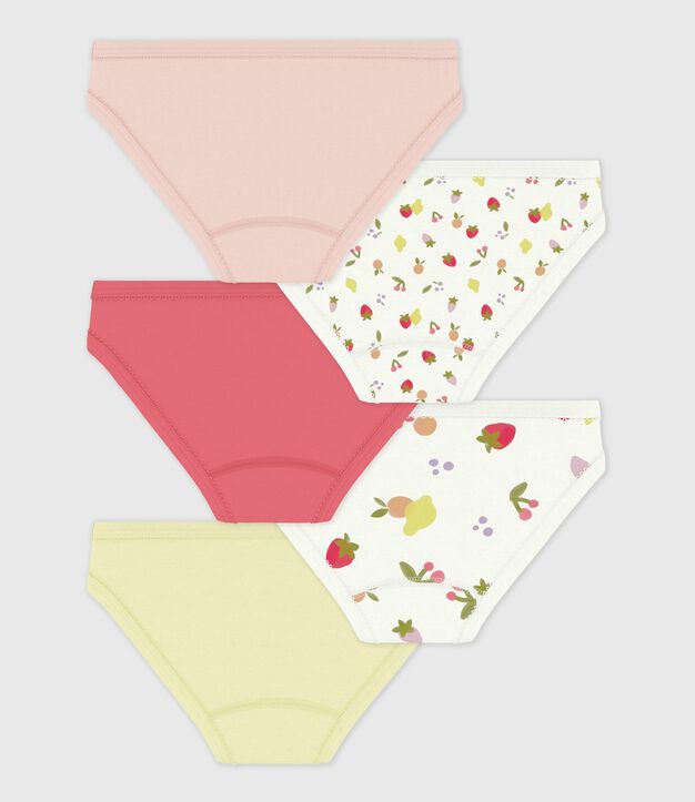 Pack of children's fruit print cotton pants multicolor