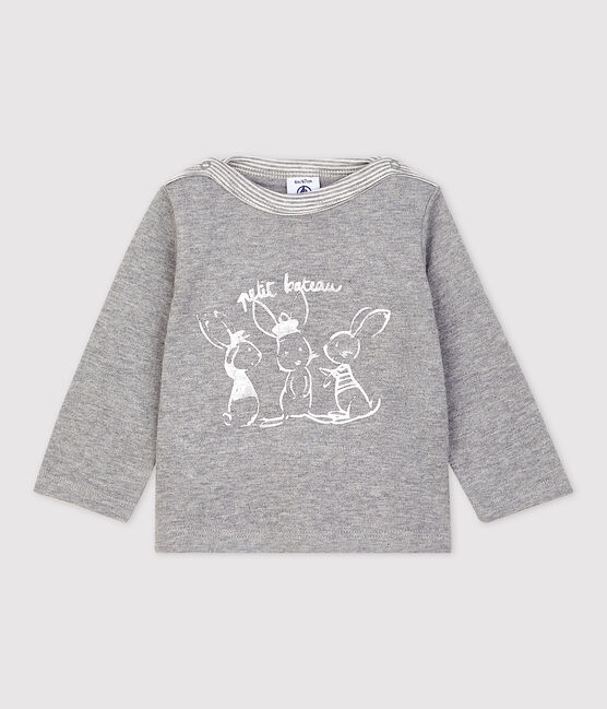 Baby Boys' Striped Long-Sleeved T-Shirt SUBWAY CHINE grey