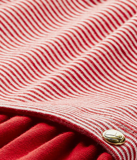 Baby girl's milleraies-striped dress TERKUIT red/MARSHMALLOW white