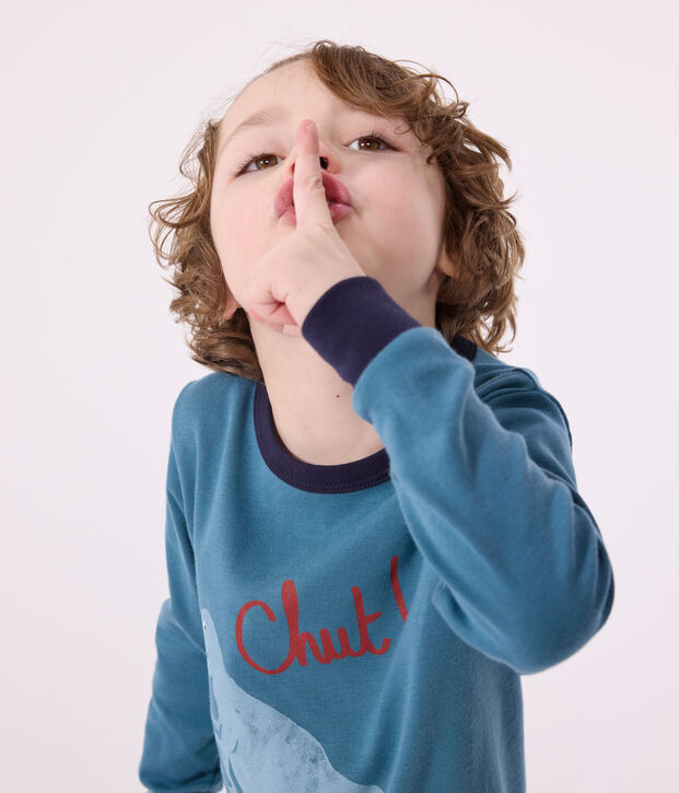 Children's long-sleeved cotton dinosaur pyjamas green