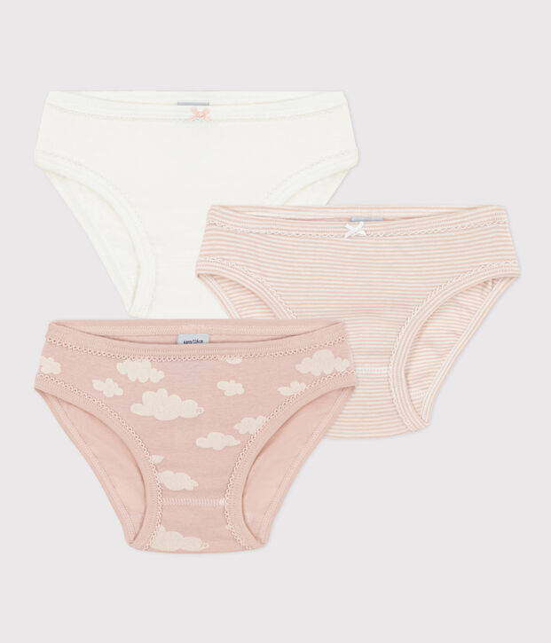 Girls' Cloud Patterned Cotton Briefs - 3-Pack multicolor