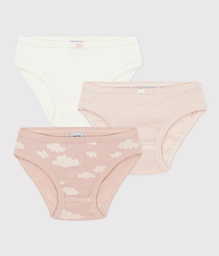 Girls' Cloud Patterned Cotton Briefs - 3-Pack multicolor