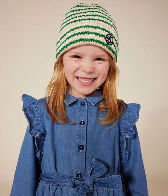 Girls' long-sleeved lightweight denim dress DENIM CLAIR blue