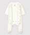 Babies' Cherry Pattern Organic Cotton Tube Knit Bodyjama MARSHMALLOW white/MULTICO white