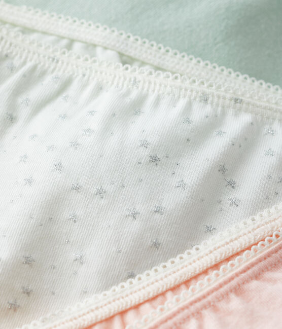 Girls' Sparkly Print Organic Cotton and Elastane Hipsters - 3-Pack variante 1