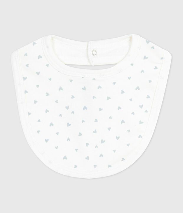 Newborn's printed cotton bib white/blue