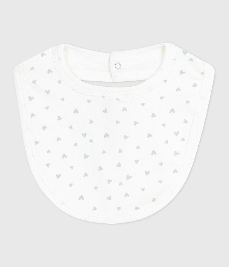 Newborn's printed cotton bib white/blue