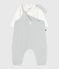 Babies' dungarees in plain cotton with stylish details CO2 /MARSHMALLOW