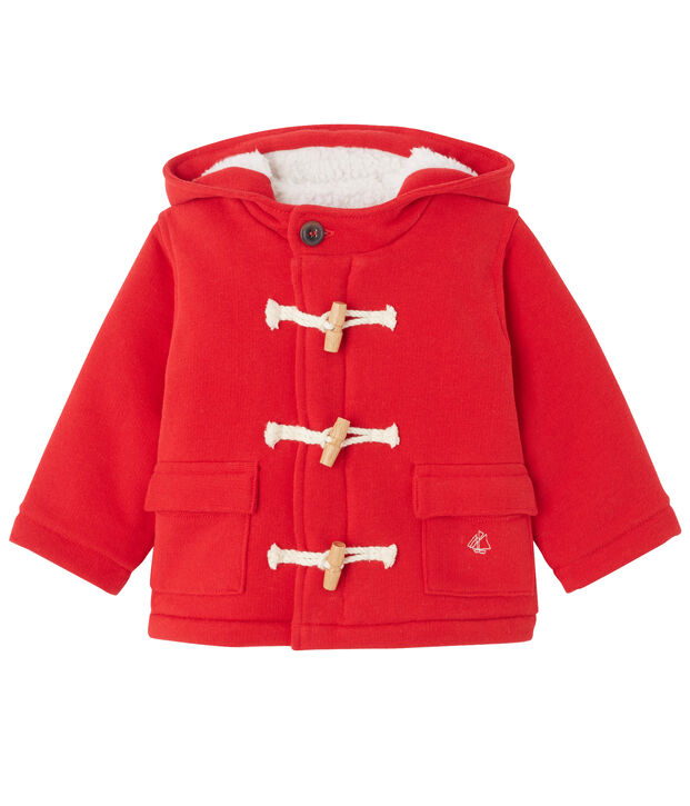 Baby girl's fleece duffle coat red