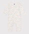 Babies' footless cotton pyjamas MARSHMALLOW white/MULTICO white