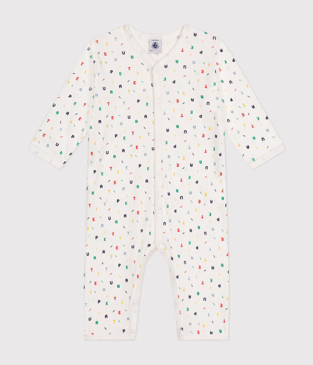 Babies' footless cotton pyjamas white/multicolor