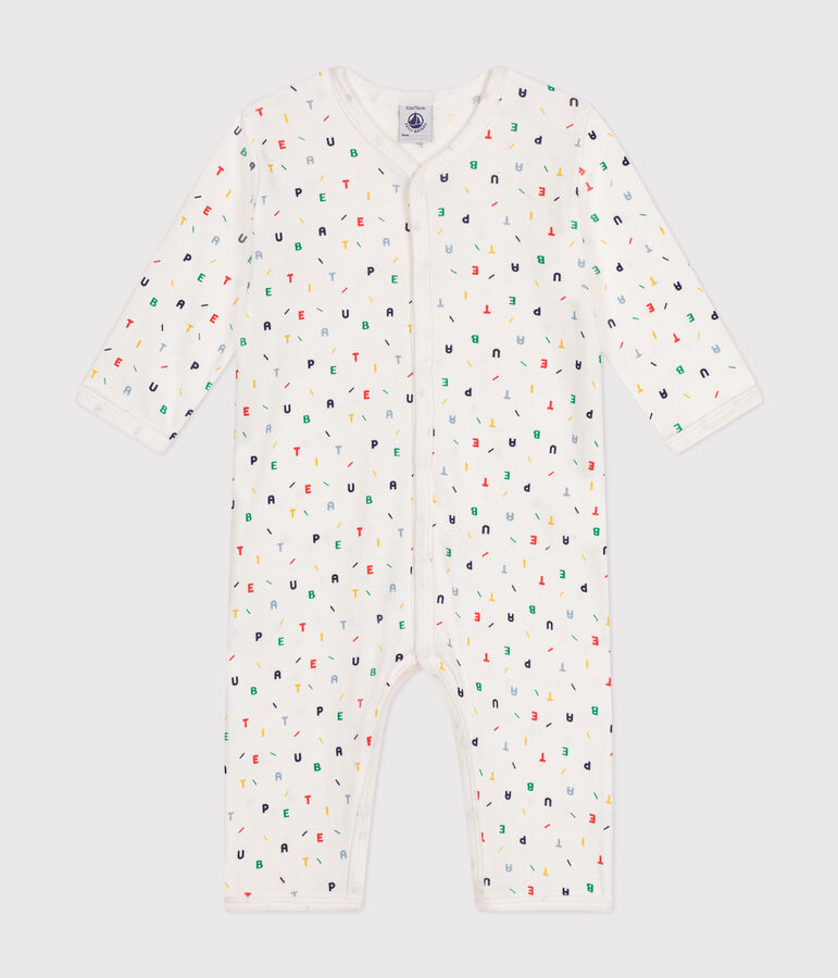 Babies' footless cotton pyjamas white/multicolor