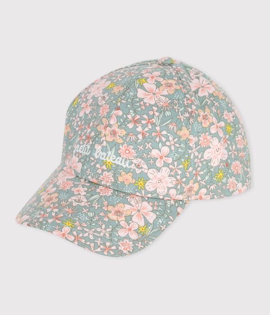 Children's cap in twill printed with flowers SPRAY /MULTICO