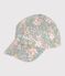 Children's cap in twill printed with flowers SPRAY /MULTICO