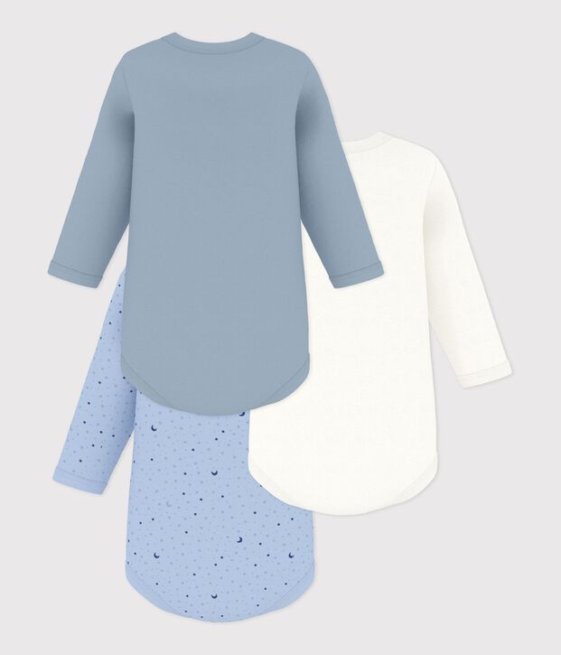 Pack of long-sleeved moon print cotton bodies for babies multicolor