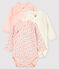 Babies' Long-sleeved Wrapover Organic Cotton Bodysuits - 3-Pack variante 1