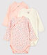 Babies' Long-sleeved Wrapover Organic Cotton Bodysuits - 3-Pack