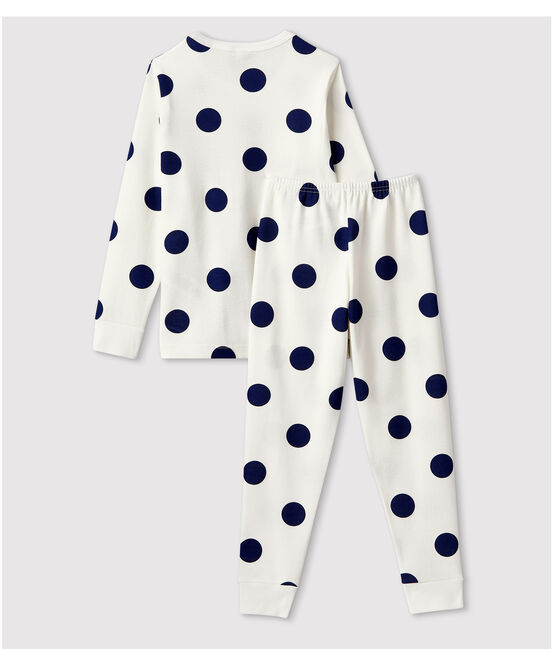 Unisex Graphic Print Organic Cotton Pyjamas MARSHMALLOW white/MEDIEVAL blue