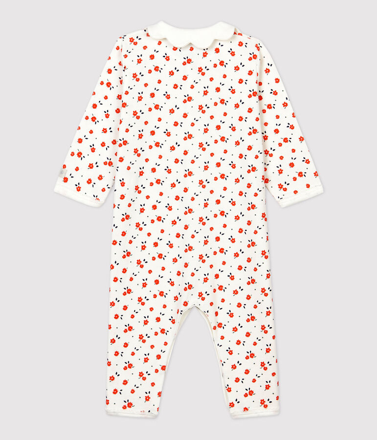 Babies' Paris Footless Organic Cotton Sleepsuit with Collar white/multicolor
