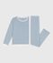 Women's stripy cotton pyjamas ADRIATIC /MARSHMALLOW
