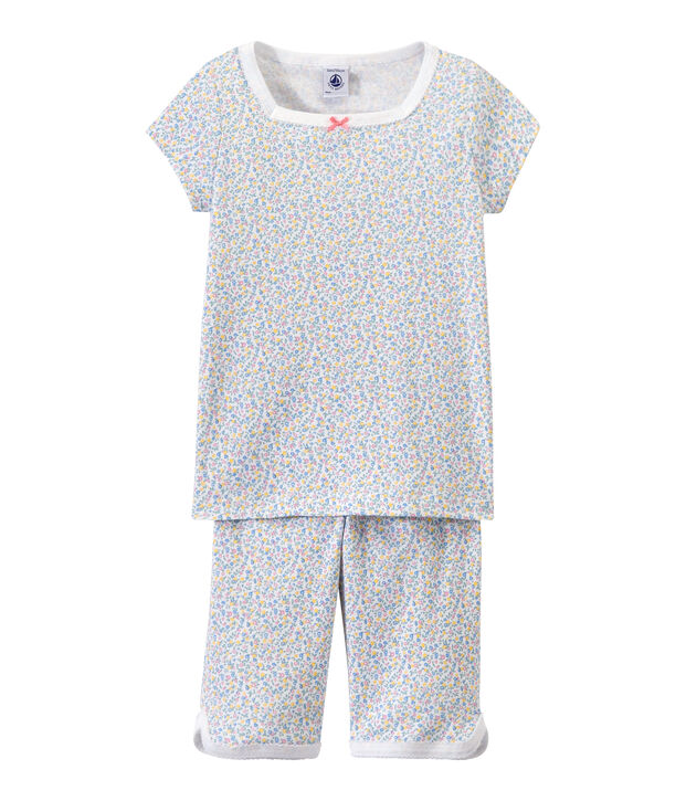 Girl's print shortie pyjamas white/multicolor