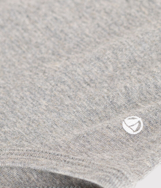 Babies' Long-Sleeved Cotton Bodysuit With Collar CHATON CHINE grey